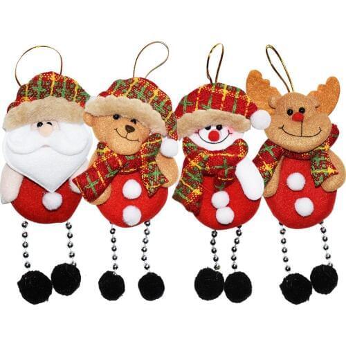 2020 Christmas Hanging Ornaments Tree Pendant New Year Xmas Doll Gift Santa Claus Christmas Decorations for Home 5pcs/lot FZ222