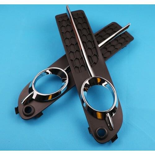 30790919 30790920 Pair Front Chrome Bumper Fog Light Grill Lamp Grille Moulding Trim For Volvo S80 V70 2008 2009 2010