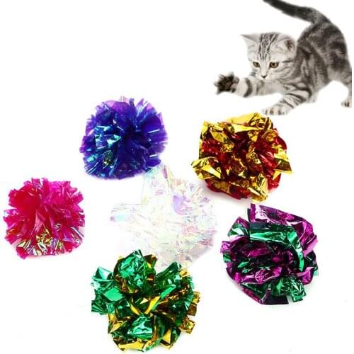 4pcs Color Tin Foil Cat Toy Interactive Puzzle And Relieve Boredom Pet Cat Funny Sounding Toy Supplies