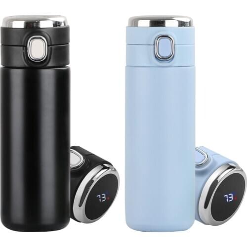 420ML Intelligent Thermos Display Temperature Stainless Steel Thermo Cup Strainer Tea Vacuum Cup Travel Cycle Water Bottle