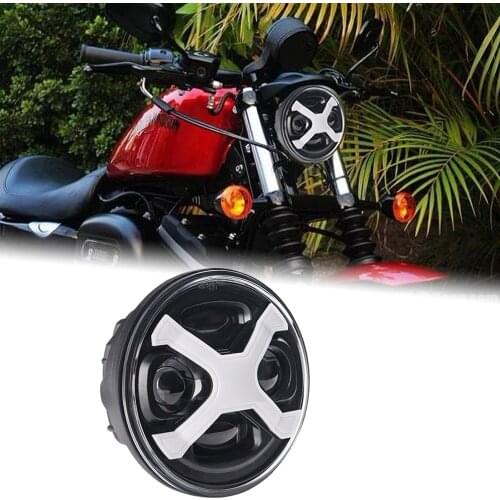 5.75 Inch Led Headlight with White Angel Eyes 40W For -Harley2004-2017 Sportster XL 883