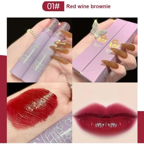 6 Color Mirror Lip Glaze Glass Water Gloss Lip Gloss Lasting Moisturizing Liquid Lipstick Nonstick Cup Makeup Cosmetics