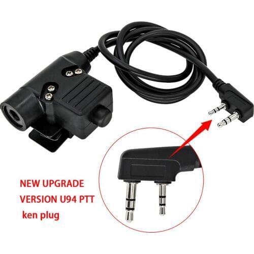 Tactical Headset Adapter U94 PTT Military Airsoft Headset Anti-noise Shooting Headset Tactical Headphone Ptt Kenwood 2-Pin Ptt