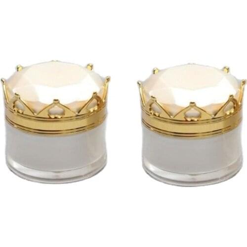 10G pearl white crown shape acrylic jar plastic jar cream jar for eye cream/essence/gel/moisturizer/night cream cosmetic packing