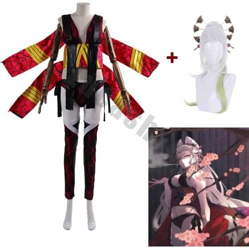 Anime Demon Slayer Cosplay Kimetsu No Yaiba Daki Battle Suit Wigs Women Dress Sets Demonias Cosplay Costume Wig Sexy Costumes