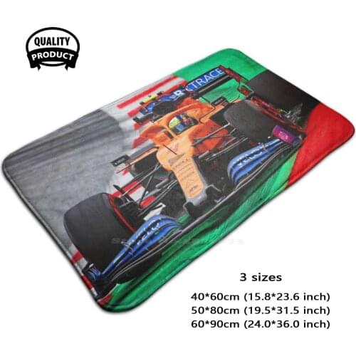 Lando Norris Racing During The 2020 Austrian Grand Prix 3D Soft Non-Slip Mat Rug Carpet Foot Pad Racecar Racing Racecars Sports