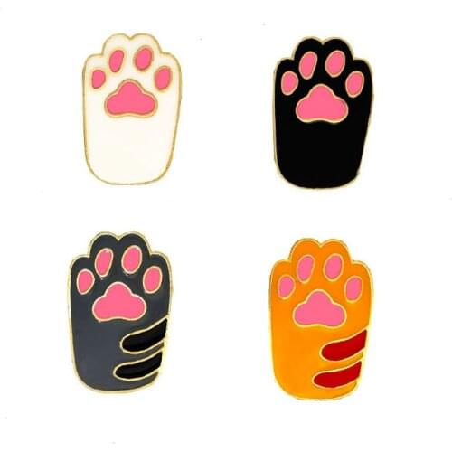 1Pcs Cute Cartoon Enamel Pin Cat Foot Mini Brooches For Girls Backpack Accessories Pins Badge Sloth Jewelry Friends Gifts