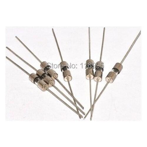 Fast Blow 50pcs glass Fuse with wire /insurance tube 3.6 * 10 mm / 250 v 0.5a-6.3a fuse