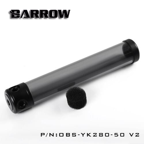 Barrow OBS-YK, 50mm Diameter Acrylic Cylindrical Tanks, Transparent Wall, 130/180/230 / 280mm Length, Water Cooling Reservoirs
