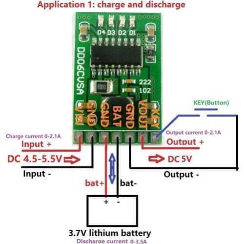 DYKB DC 5V 2.1A Mobile Power Diy Board 4.2V Charge/Discharge(boost)/battery protection/indicator module 3.7V lithium LI-ION