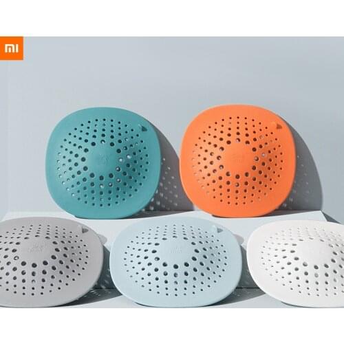 New xiaomi Sink filter mesh bathroom hair-proof toilet floor drain cover household kitchen sewer sink artifact filter 5 colors