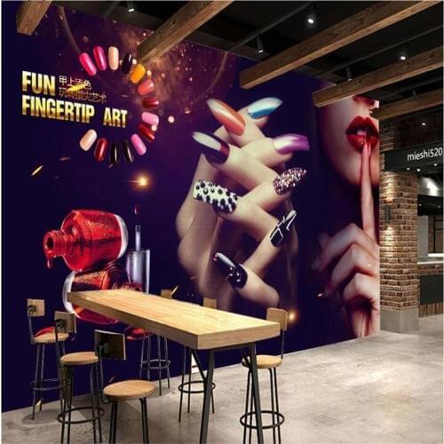 HD Makeup Nail Art Industry Decor Background 3D Mural Wallpaper Nail Shop Beauty Salon Custom Text Can Be Modified Wall Paper 3D