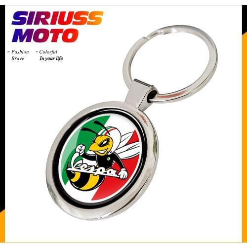 Chrome Motorcycle Keychain Key Ring Case for PIAGGIO VESPA GTS GTV LX LXV 125 250 300 Ie Super