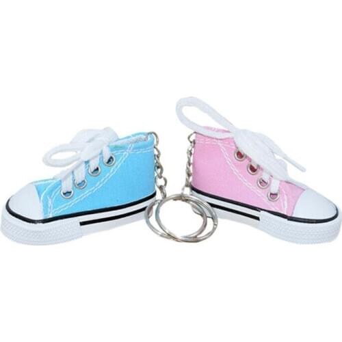 Personality Mini 3d Canvas Shoes Keychain Colorful Doll Sneaker Keyring Fashion Cute Small Real Cloth Shoe Keychain