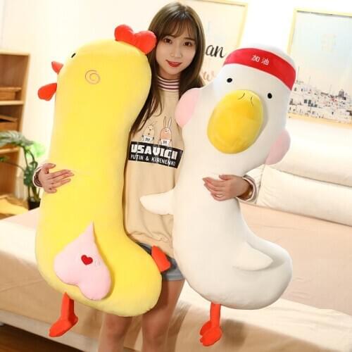 Kawaii Chicken Goose Pillow Plush Stuffed toys Animal Children Sleeping Cartoon Plush toys for Children Friend Birthday Gift
