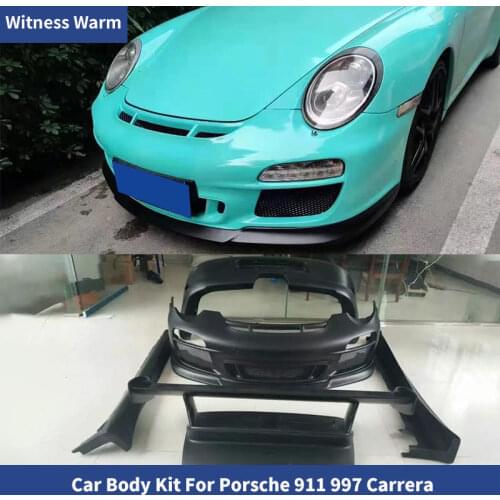 Car Body Kit FRP Unpainted Front Rear bumper Side Skirts apron Rear Spoiler For Porsche 911 991 Carrera 997 GT3 Style 2008-2011