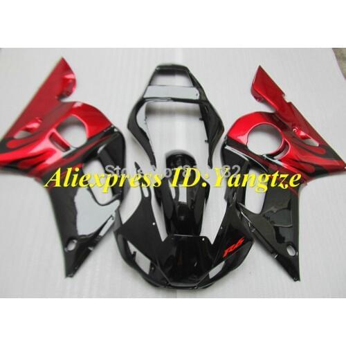 Motorcycle Fairing kit for YZFR6 98 99 00 01 02 Injection mold YZF R6 1998 2002 YZF600 Red black Fairings set+7gifts YD66