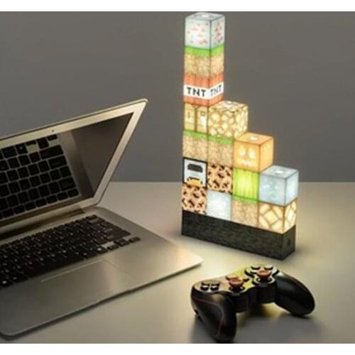 Square building block lamp diy creative novelty stitching lamp holiday gift