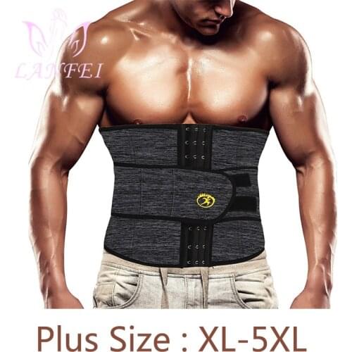 LANFEI Men Waist Trainer Cincher Sweat Belt Neoprene Body Shaper Slimming Tummy Control Corset Weight Loss Workout Fitness Strap