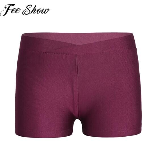 FEESHOW 2019 Summer Kid Shorts Casual Elastic Waistband Bottoms for Girls Sports Gymnastic Leotard Ballet Dancewear Short Pant