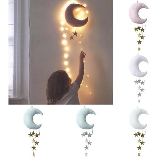 Hot wall background childrens room hanging baby room moon stars wall hanging filling decoration room hanging children toys