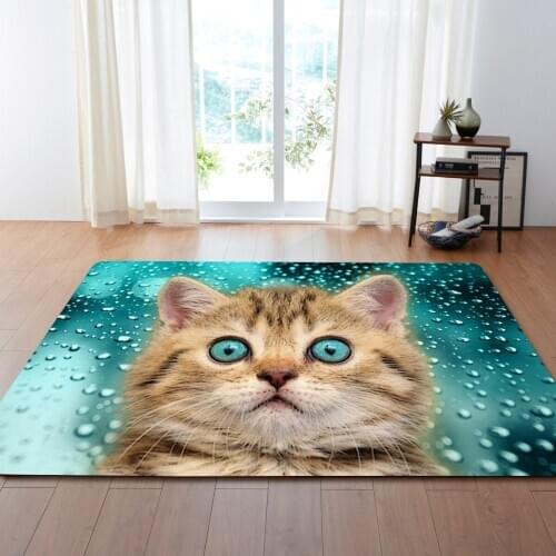 3D cute cat Area Rugs Flannel Rug Memory Foam Carpet Baby Play Crawl Mat large Carpets for Home Living Room/kids room decor
