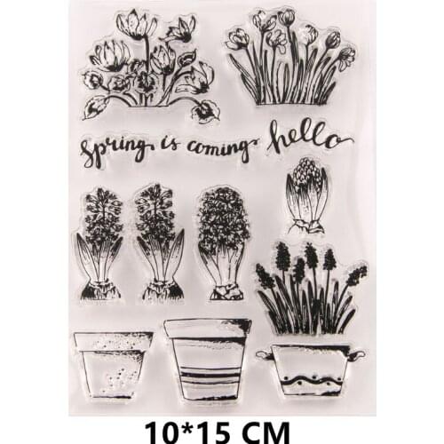 2021 New Flower Clear Stamps DIY Scrapbooking Craft Supplies Rubber Silicon Seals Card Album Hobby ink pad Stamping