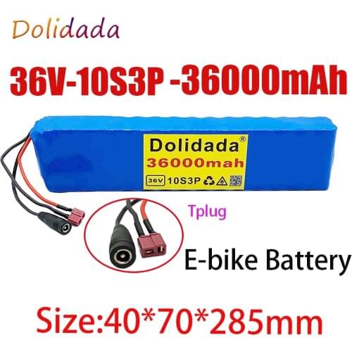 New 36V 36000mAh 600W 10s3p lithium ion battery pack 20A BMS is suitable for t plug of xiaomijia m365 Pro eBike bicycle scooter