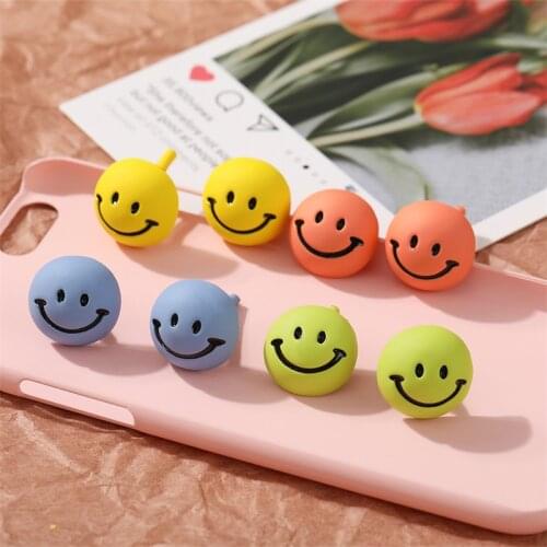 Colorful Smiley Earrings For Women Fashion Round Trendy Earring Square Stud Earring Statement 2021 Party Jewelry Gift
