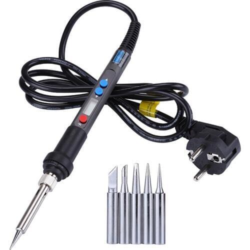 110V/220V 90W LCD Adjustable Electric Soldering Iron Ferro de Solda BGA Soldering Station Repair Tools Kit With 5Pcs Solder Tip