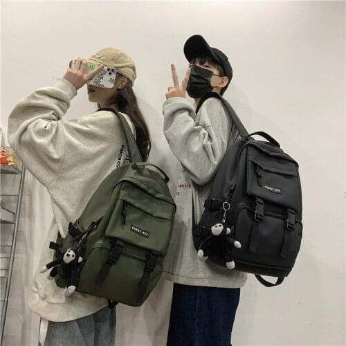 Unisex Anti-Theft Backpack Solid Color Multi-Pocket School Bag Large Capacity Mens Backpack Male Travel Backbag Bookbag