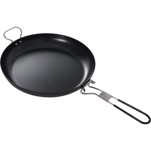 Folding Frying Pan Iron Cooker Portable Cooking Pot Outdoor Cooking Utensils