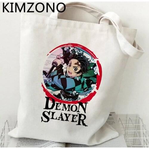 Demon Slayer Rengoku Inosuke Nezuko Kimetsu No Yaiba shopping bag reusable tote bolsas de tela shopping cotton bag ecobag grab