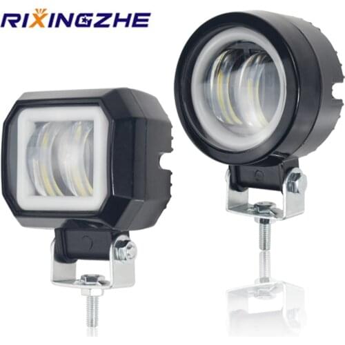 2PCS 3Inch Work bar 12-24V 20W Angel Eyes Light Waterproof Square Round LED Night Bar Lights Portable Spotlights Motorcycle ligh