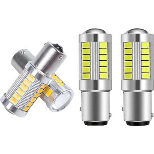4Pcs Led 1157 Led Light Bulb P21/5W Bay15d Led Bulbs With 33Smd 5730 Chipsets-2Pcs Xenon White & 2Pcs Amber