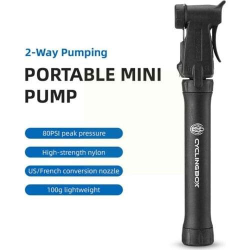 Bicycle Two-way Pump Portable Mini Bike Basketball Pump Schrader Presta Football Bike Mountain Bike Inflator Accessories K4U6