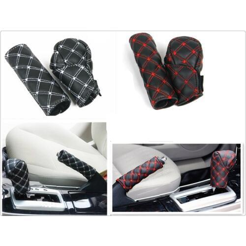 Car interior hand brake shift knob cover gear box 2 pieces / set for Land Rover RangeHSE SC Sports version Freelander 2 3.2