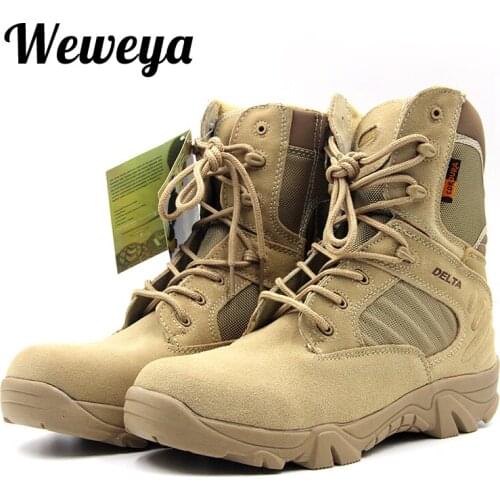 Weweya Autumn Men Military Boots Quality Special Force Tactical Desert Combat Ankle Boats Army Work Shoes Leather Boots Size47