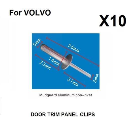 X10pcs For Volvo (100) mudguard Aluminum Blind Pop Rivet / INDUSTRIAL ALUMINUM POP RIVET ASSORTMENT FOR HAND/AIR RIVETER GUN