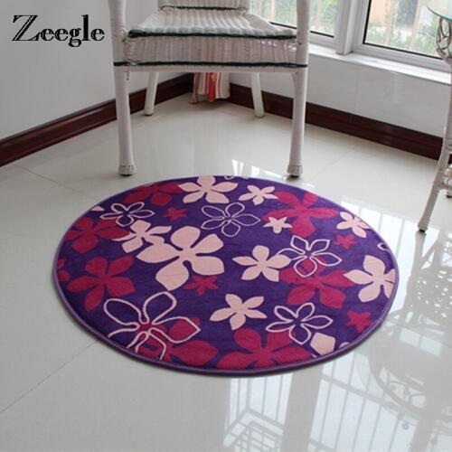 Zeegle Round Carpet For Living Room Floor Mat Area Rug For Kids Bedroom Computer Chair Area Rug Children Play Tent Home Rugs