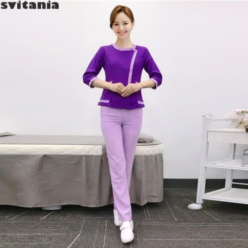 Female working Clothes Beauty Waitress Clothing Nail Beautyuniform Uniforme Massagista