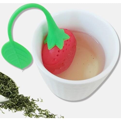 1 Pc Strawberry Tea Accessories Infuser Ball Leaf Strainer for Brewing Device Herbal Spice Filter Kitchen Tools Strawberry Bag
