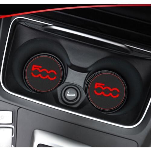 1pcs Car Cup Holder Mat Leather Water Coaster Decoration For fiat 500 punto stilo ducato palio bravo doblo Car Accessories