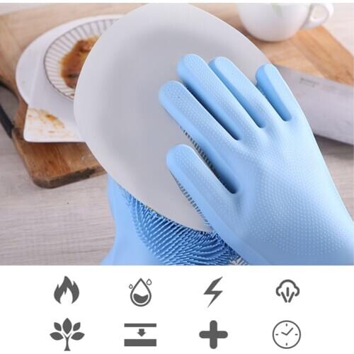 1Pcs Silicone Magic Dishwashing Protect Hand Dirt Clean Brushes Cleaning Tool Kitchen Accessories Wash Fruit Vegetable Gadgets