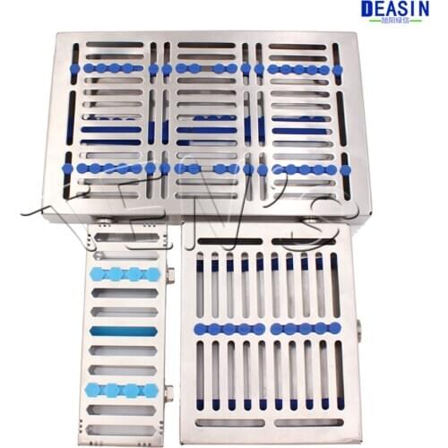1pcs Dental Sterilization Rack Surgical Autoclavable Sterilization Box Dental Cassette File Burs Disinfection Tray Dentist Tools