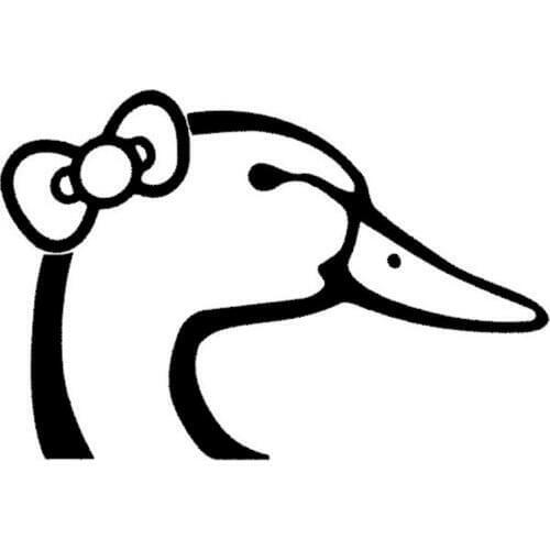 15.2*10.3CM Girl Duck Lovely Car Stickers Personality Vinyl Cute Hunting Car Styling Decal Black/Silver C9-1267