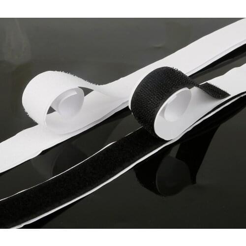 16/20/25/30/40mm 1M White Black Magic Nylon Sticker Hook and Loop Fastener Tape Adhesive Hook Loop Disks Tape Sewing Strong Glue