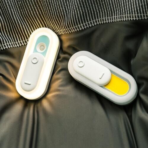 2 Colors LED Night Light Motion Sensor Wireless USB Rechargeable Night Lamp Bedroom Bedside Lamp for Cabinet Wardrobe Lamp