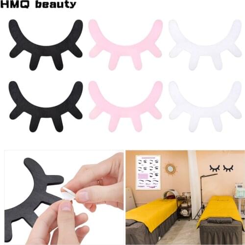 2PCS Wooden 3D Cute Eyes Eyelash Pattern Wall Sticker DIY Decoration Suitable For Eyelash Salon Shop Eyebrows Store Beauty