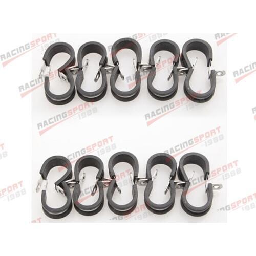 20PCS Cushioned Hose Mounting Clamp Loop Strap 304 Stainless Steel 1 1/4" Black